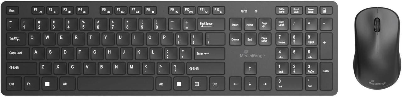 MediaRange Tastatur-Maus-Set kabellos MROS107 schwarz von MEDIARANGE
