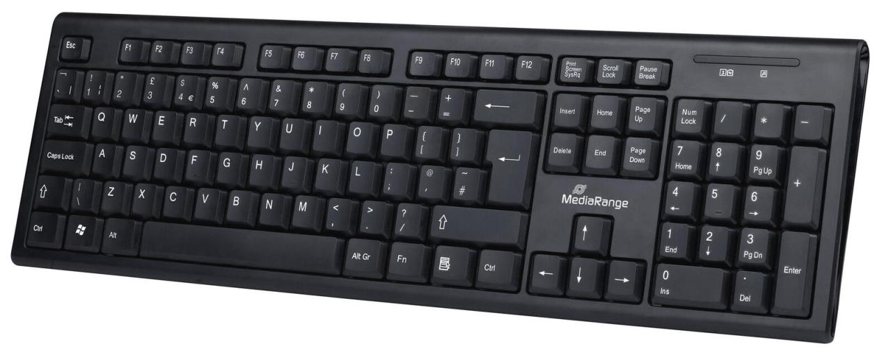 MediaRange Tastatur kabellos MROS111 schwarz von MEDIARANGE