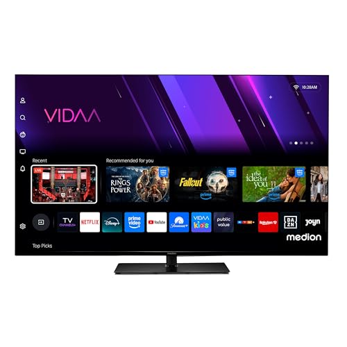 MEDION 107 cm (43 Zoll) Fernseher (Smart-TV, Dolby Vision HDR, VIDAA Store, Netflix, Prime Video, Disney+, DAZN, Paramount+, HbbTV, PVR, Bluetooth, MD 843300) von MEDION