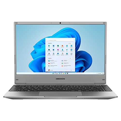 MEDION E13203 33,7 cm (13,3 Zoll) Full HD Notebook (Intel Pentium Silver N5030, 128GB SSD, 4GB DDR4 RAM, Webcam, Win 11 Home S Modus) von MEDION