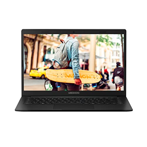 MEDION E4251 35,6 cm (14 Zoll) Full HD Notebook (Intel Celeron N4020, 4GB DDR4 RAM, 64GB Flash-Speicher, Webcam, Win 10 Home im S Modus) von MEDION