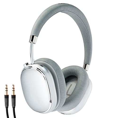 MEDION E62474 Over Ear Kopfhörer mit ANC (Kabellos, Bluetooth, Active Noise Cancelling, Mikrofon, Freisprechfunktion, Akku, USB-C) Silber von MEDION