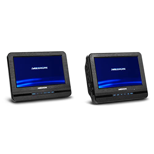 MEDION E72053 17,78cm (7 Zoll) Tragbarer DVD Player (2 Bildschirme, Wiedergabe von MP3, Lautsprecher mit 2x2 Watt RMS, Xvid, AVI und MPEG4 kompatibel) von MEDION
