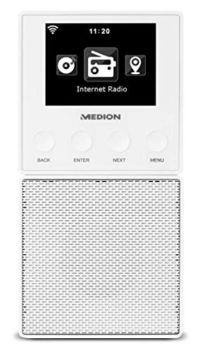 MEDION E85032 MD 87248 WLAN Internet Küchen Steckdosenradio (abnehmbarem Streaming Lautsprecher, integriertes Netzteil mit Ladefunktion, DLNA, UPnP, Steuerung per App) von MEDION