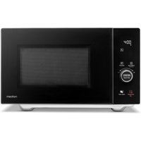 MEDION LIFE® 4 in 1 Mikrowelle MD12041, 900 Watt Mikrowellenleistung, 1100 W Obergrillleistung, 500 W Untergrilleistung, 2100 W Heißluftfunktion, 2 Heizelemente, Sensor-Touch-Türöffnung, 11 Automatikprogramme, 25 L Kapazität, 10 Leistungsstufen von MEDION