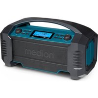 MEDION LIFE® E66050 DAB+/Bluetooth®-Baustellenradio, ideal für Baustellen, Garten oder Camping, IP54 Schutz gegen Spritzwasser & Staub, 7 Soundeinstellungen, integr. Akku, 15 W RMS (B-Ware) von MEDION