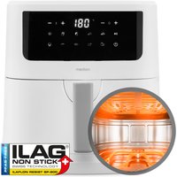 MEDION LIFE® P10 XL Duo Heißluftfritteuse MD 11750, 100 Rezepte in der Life+ App, mit 2 Heizelementen, 2.150 W Gesamtleistung, ölfreies Frittieren, 9 Automatikprogramme, 6,8 L Nutzinhalt von MEDION