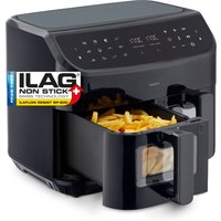 MEDION LIFE® P20 XXL Twin Doppelzonen-Heißluftfritteuse MD 11760, 100 Rezepte in der Life+ App, 2 separate Garzonen, 9 Automatikprogramme, 8,7 L Gesamt-Nutzinhalt, 2.600 Watt, Temperatur einstellbar bis 200 °C von MEDION