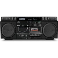 MEDION LIFE® P66538 Retro-Boombox, DAB+/PLL-UKW Radio, Bluetooth® 5.3 für das Abspielen von Smartphone & Co, CD-Player, Kassettendeck, X-Bass Funktion, 2 x 10 W RMS von MEDION