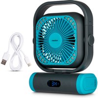MEDION LIFE Camping Ventilator E10 TF, 20 W Leistung, 5 Geschwindigkeitsstufen, 110° Oszillation, 10.000 mAh Akku, als Powerbank nutzbar, LED von MEDION