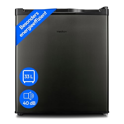 MEDION Mini Gefrierschrank (33 Liter Nutzinhalt, 51cm hoch, höhenverstellbare Füße, Griffmulde, manuelle Temperatureinstellung, Stern-Einstufung 4 Sterne, MD37675) grau von MEDION