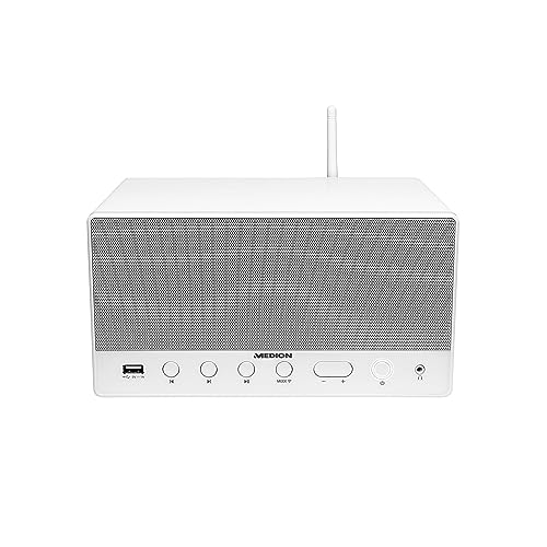 MEDION P61071 Multiroom Lautsprecher (Internetradio (über App),Spotify Connect, WLAN/WiFi, DLNA, USB, AUX, integrierter Subwoofer) weiß von MEDION