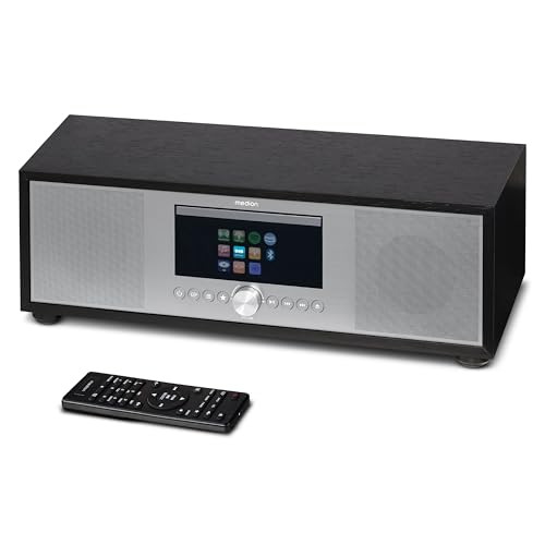 MEDION P66400 All in One Audio System (Internetradio, DAB+, CD/MP3-Player, Spotify Connect, Amazon Music, PLL UKW Radio, USB, AUX, Kompaktanlage, Subwoofer Weckfunktion von MEDION