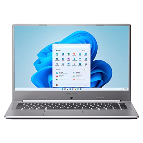 MEDION S15447 39,5 cm (15,6 Zoll) Full HD Notebook (Intel Pentium Gold 6405U, 8GB DDR4 RAM, 256GB PCIe SSD, Akku Schnellladefunktion, Webcam, WLAN, Win 11 Home) von MEDION