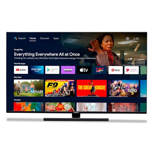 MEDION X14307 (MD 31170) 108 cm (43 Zoll) QLED Fernseher (Android TV, 4K, Dolby Vision HDR, Dolby Atmos & DTS X, Netflix, Prime Video, Smart TV, Google Chromecast & Assistant) von MEDION