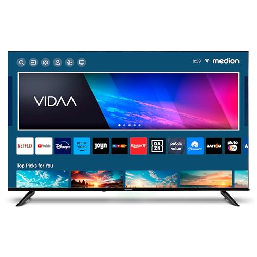 MEDION X15517 (MD 31642) 138,8 cm (55 Zoll) Fernseher (Smart-TV, 4K Ultra HD, HDR, VIDAA Store, Netflix, Prime Video, Disney+, DAZN, Paramount+, HbbTV, PVR, Bluetooth) von MEDION
