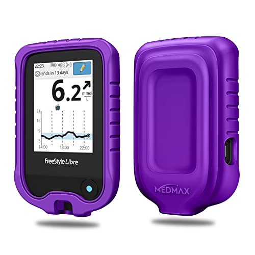 MEDMAX Hülle für Freestyle Libre 3/2 / Libre Reader Blutzuckermessgerät, Leichte stoßfeste Anti-Rutsch Silikon Schutzhülle Cover mit erhabener Abschrägung, Lila MEDMAX Hülle für Freestyle Libre 3/2 / Libre Reader Blutzuckermessgerät, Leichte stoßfeste Anti-Rutsch Silikon Schutzhülle Cover mit erhabener Abschrägung, Lila von MEDMAX