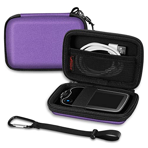 MEDMAX Tasche fürFreestyle Libre 3/2 / Libre Reader, Hartschalen Schutzhülle für Blutzuckermessgerät, Leichte stoßfeste Aufbewahrungstasche mit Clip und Griff für Diabetiker, Lila von MEDMAX