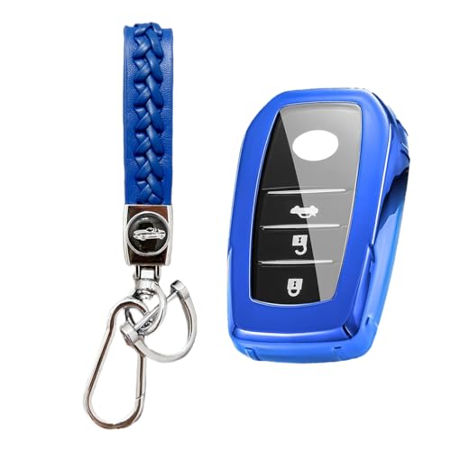 【5 Farben】 MEDZUK Kompatibel mit Toyota Aygo X 2022-2023 2024 Auto Schlüsselhülle mit Schlüsselanhänger Zubehör (Blau) von MEDZUK