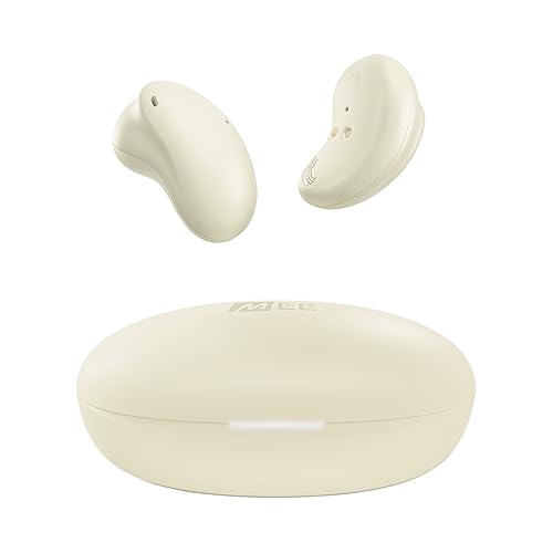 MEE audio Pebbles Kabellose Kopfhörer – Bluetooth 5.3 Low-Profile im Ohr leicht mit Mikrofon und Rauschunterdrückung von Anrufen für Training (weiß) von MEE audio