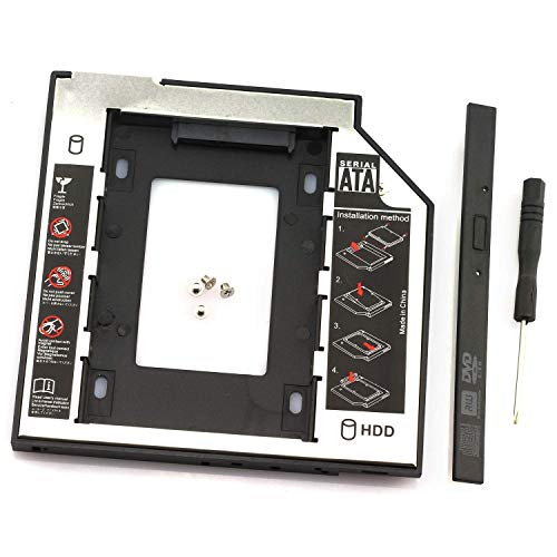 MEETOOT 9,5 mm Festplattenhalterung HDD SSD Caddy Adapter SATA 3.0 Schnittstelle Laptop Festplattenhalter für CD DVD ROM Optical Bay 2,5 Zoll von MEETOOT