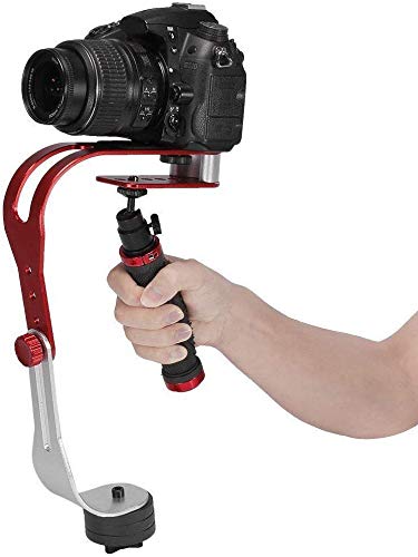 Video- und Foto-Stabilisator-Griff, für Canon, Nikon, Sony, Kamera DV DSLR, Gummi-Griff, rot und schwarz von MEETOZ