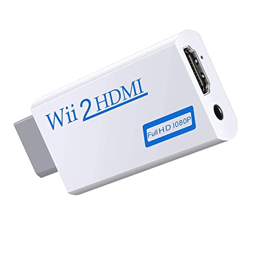 Wii Hdmi Adapter, Wii Zu Hdmi Konverter 1080p Hd Adapter Mit 3,5 Mm Audio Und Hdmi Ausgang, UnterstüTzt Alle Wii Anzeigemodi FüR Wii Monitor Projektor Tv (Weiß) von MEETTIKEY