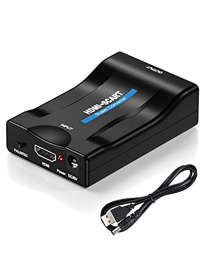 hdmi auf scart Adapter, Hdmi-Zu-Scart-Composite-Konverter-Adapter, hdmi auf scart Video-Audio-Adapter, hdmi scart Adapter UnterstüTzt Ntsc/Pal-Tv-Ausgang, FüR Ps3/Ps2/Tv/Dvd von MEETTIKEY