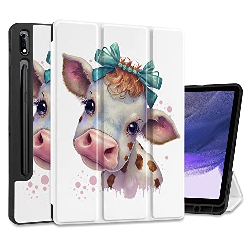 MEEgoodo Hülle für Samsung Galaxy Tab S8 11 Zoll 2022 & Galaxy Tab S7 11 Zoll 2020 mit Stifthalter, schützende Tablet-Abdeckung mit Lederklappständer + weiche TPU-Rückschale + Auto Wake/Sleep, Baby von MEEgoodo