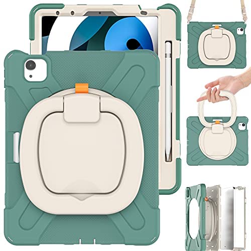 MEEgoodo Schutzhülle für iPad Air 13 Zoll 2025 (M3) / 2024 (M2) & iPad Pro 12.9 Hülle 6. / 5. / 4. / 3. Generation 2022 2021 2020 2018, Tablet-Hülle mit Stifthalter, drehbarem Ständer, Schultergurt, von MEEgoodo