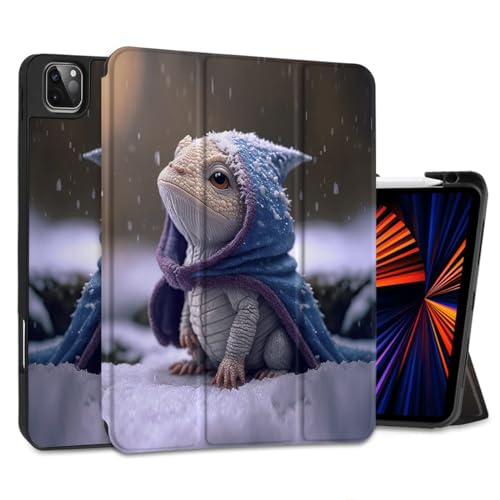 MEEgoodo Schutzhülle für M4 iPad Pro 13 Zoll 2024, Tablet-Hülle mit dreifach faltbarem Ständer + Stifthalter + automatische Wake/Sleep-Funktion + weiche TPU-Rückseite für Kinder, niedliches von MEEgoodo