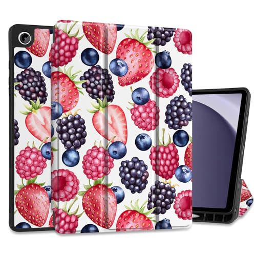 MEEgoodo Schutzhülle für Samsung Galaxy Tab A9 Plus 27,9 cm (11 Zoll) 2023 mit S-Stifthalter, A9+ Smart-Tablet-Hüllen mit dreifach faltbarem Ständer aus Leder + weiche TPU-Rückseite + Smart Auto Wake von MEEgoodo