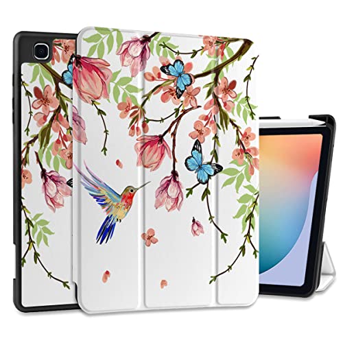 MEEgoodo Schutzhülle für Samsung Galaxy Tab S6 Lite 26,4 cm (10,4 Zoll), Modell 2022 2020 (SM-P610/P613/P615/P619) mit S-Stifthalter, Smart Cover mit dreifach faltbarem Ständer + weiche TPU-Rückschale von MEEgoodo
