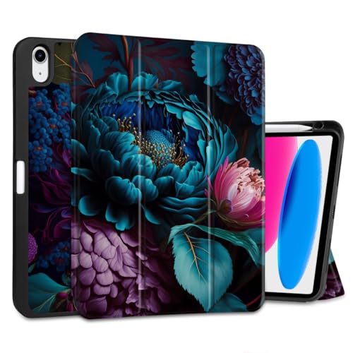 MEEgoodo Schutzhülle für iPad A16 11. Generation 27,9 cm (11 Zoll) 2025/iPad 10. Generation 2022, Tablet-Hülle mit dreifachem Ständer + Stifthalter + automatische Wake/Sleep-Funktion + TPU-Rückseite, von MEEgoodo