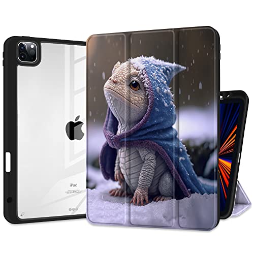 MEEgoodo Schutzhülle für iPad Pro 27,9 cm (11 Zoll) M2 4. / 3. / 2. / 1. Generation 2022 2021 2020 2018 mit transparenter Rückseite und stoßfester TPU-Rahmenabdeckung, Kinderschale mit Stifthalter + von MEEgoodo