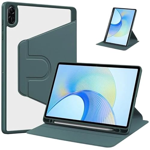 MEFEPLPBZC 360° drehbare Acryl-Ständer-Rückseite, passend for Huawei Honor Pad X8a X9 11 Zoll NDL-W09 2024 Hülle mit Stifthalter(Dark Green,Pad X8a) von MEFEPLPBZC