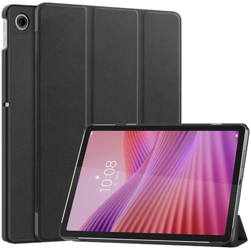 MEFEPLPBZC Dreifach Faltbare Tablet-Hülle mit Ständer, geeignet for Lenovo Tab K10 2. Generation 10,1 Zoll TB311FU TB311XU, Smart-PU-Lederhülle(Black) von MEFEPLPBZC
