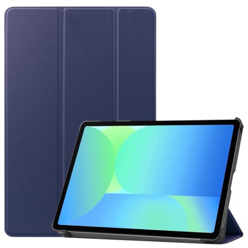 MEFEPLPBZC Dreifach Faltbare Tablet-Hülle mit Standfunktion, geeignet for Samsung Galaxy Tab S10 FE 10,9 Zoll 2025, leichtes PU-Leder, stoßfester Schutz(Blue) von MEFEPLPBZC