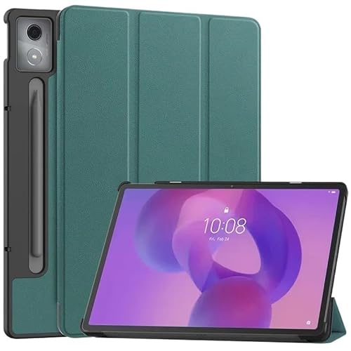 MEFEPLPBZC Dreifach faltbares PU-Lederetui mit Standfunktion, geeignet for Lenovo Idea Tab Pro 12,7 Zoll TB375FC TB373FU 2025 Tablet-Abdeckung(Green) von MEFEPLPBZC