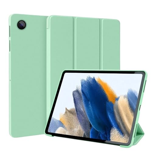MEFEPLPBZC Dreifach faltbares Standgehäuse, geeignet for Samsung Galaxy Tab S7 S8 S9 (11 Zoll), Waben-Wärmeableitung, weiche TPU-Rückseite(LightGreen,Tab S7 11 inch) von MEFEPLPBZC