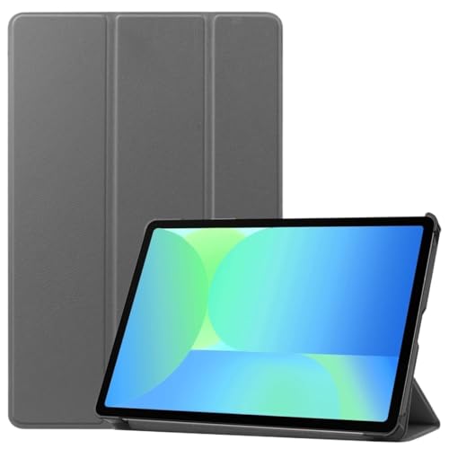MEFEPLPBZC Dreifach gefaltete, leichte Tablet-Hülle aus PU-Leder, geeignet for Samsung Galaxy S10 FE Plus 13,1 Zoll 2025, stoßfeste Schutzhülle(Gray) von MEFEPLPBZC