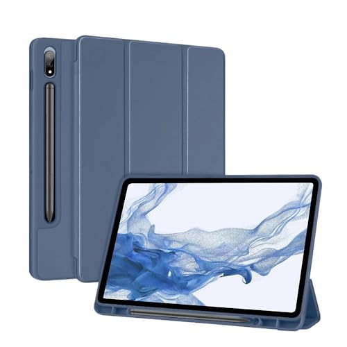 MEFEPLPBZC Dreifach klappbare Tablet-Hülle mit Ständer, geeignet for Samsung Galaxy Tab S8 Plus 2022/S9 Plus 2023 12,4 Zoll, automatischer Ruhezustand mit S-Pen-Steckplatz(Dark Blue,S8 Plus 12.4 in) MEFEPLPBZC Dreifach klappbare Tablet-Hülle mit Ständer, geeignet for Samsung Galaxy Tab S8 Plus 2022/S9 Plus 2023 12,4 Zoll, automatischer Ruhezustand mit S-Pen-Steckplatz(Dark Blue,S8 Plus 12.4 in) von MEFEPLPBZC