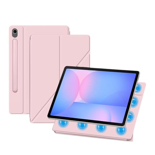 MEFEPLPBZC Intelligente magnetische Standhülle, geeignet for Samsung Galaxy Tab S10FE (2025) S9FE (2023) 10,9 Zoll, automatische Wake-Sleep-Funktion mit S-Pen-Steckplatz(Pink,Tab S10FE 10.9 inch) von MEFEPLPBZC