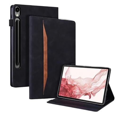 MEFEPLPBZC Luxus-Walle-Stand-Flip-Tablet-Abdeckung Geeignet for Samsung Galaxy Tab S10 FE Plus 13,1 Zoll X620 X626 PU-Ledertasche(Black) von MEFEPLPBZC