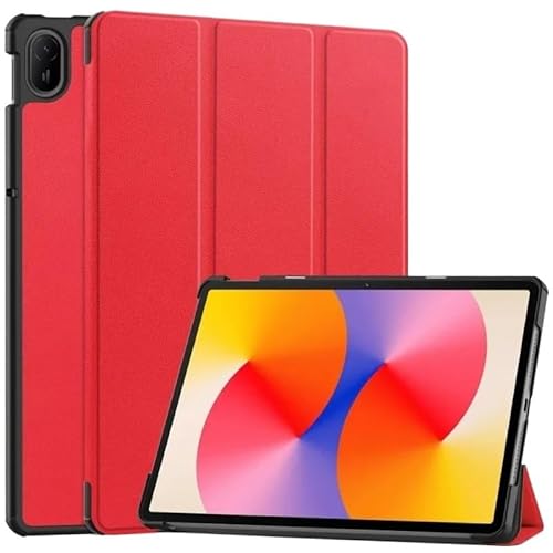 MEFEPLPBZC PU-Leder-Tablet-Hülle Geeignet for Huawei MatePad SE 11 Zoll 2024 AGS6-W00 Klappständer Smart Magnetic Cover(Red) von MEFEPLPBZC
