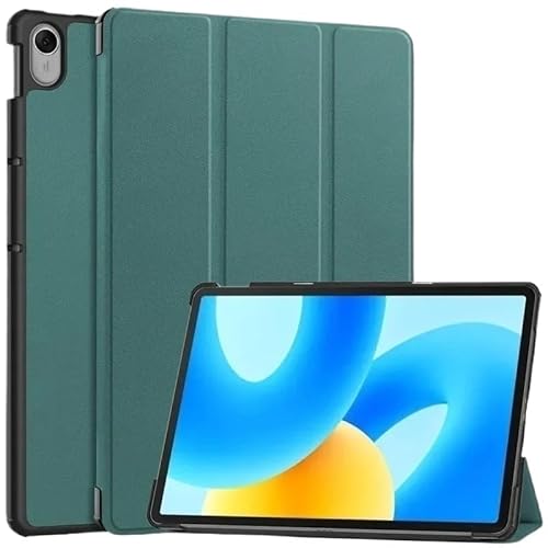 MEFEPLPBZC PU-Leder-Tablet-Hülle geeignet for Huawei MatePad 11.5 BTK-W00 Air 11.5 DBY2-W00 2023 Dreifach-Klappständer Smart Shell(DarkGreen,MatePad 11.5 2023) von MEFEPLPBZC