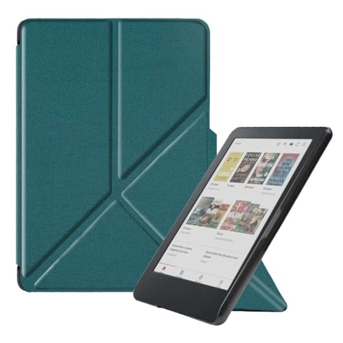 MEFEPLPBZC Schlanke magnetische Schutzhülle aus PU-Leder, passend for Kobo Clara Colour 2024 6 Zoll E-Reader mit Wake/Sleep-Cover (2024 N367)(Dark Green) von MEFEPLPBZC