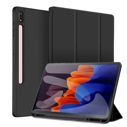 MEFEPLPBZC Smart Tablet Case Geeignet for Samsung Galaxy Tab S8 S9 S10 Ultra 14,6 Zoll X900 x910 X920 mit Stifthalterabdeckung(Black,S9 Ultra) von MEFEPLPBZC