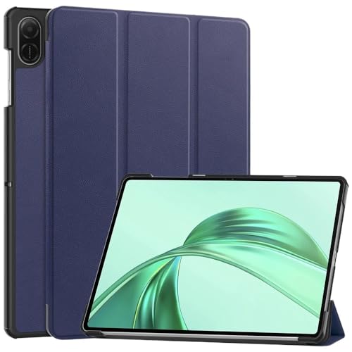 MEFEPLPBZC Smart-Tablet-Hülle aus PU-Leder, geeignet for Huawei Honor Pad X8a NDL-W09 11 Zoll 2024, dreifach Faltbare Klappständerabdeckung(Dark Blue) von MEFEPLPBZC