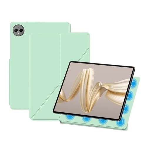 MEFEPLPBZC Tablet-Hülle geeignet for Huawei MatePad Pro 12,2 Zoll MRO-W00 W10 2024 PU-Leder Y-Falt-Ultradünne magnetische Smart Cover(Light Green) von MEFEPLPBZC